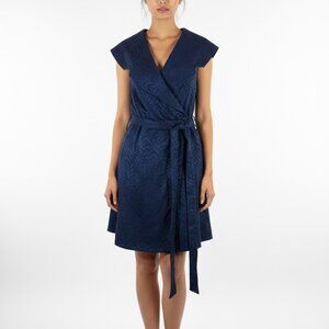Kameo blue wrap and belted dress
